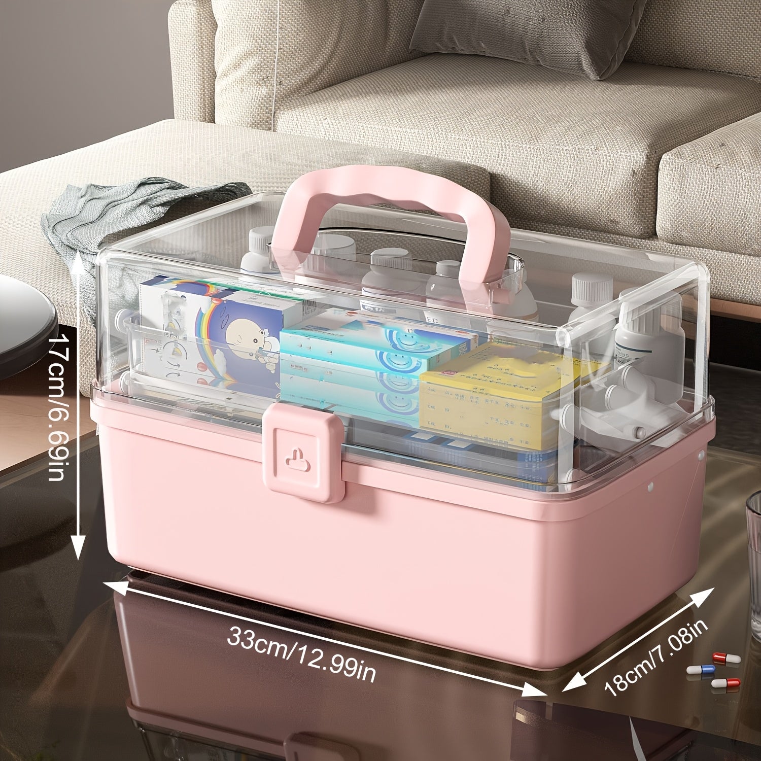 Large Plastic Storage Box with Handles for Cartridges and Bottles