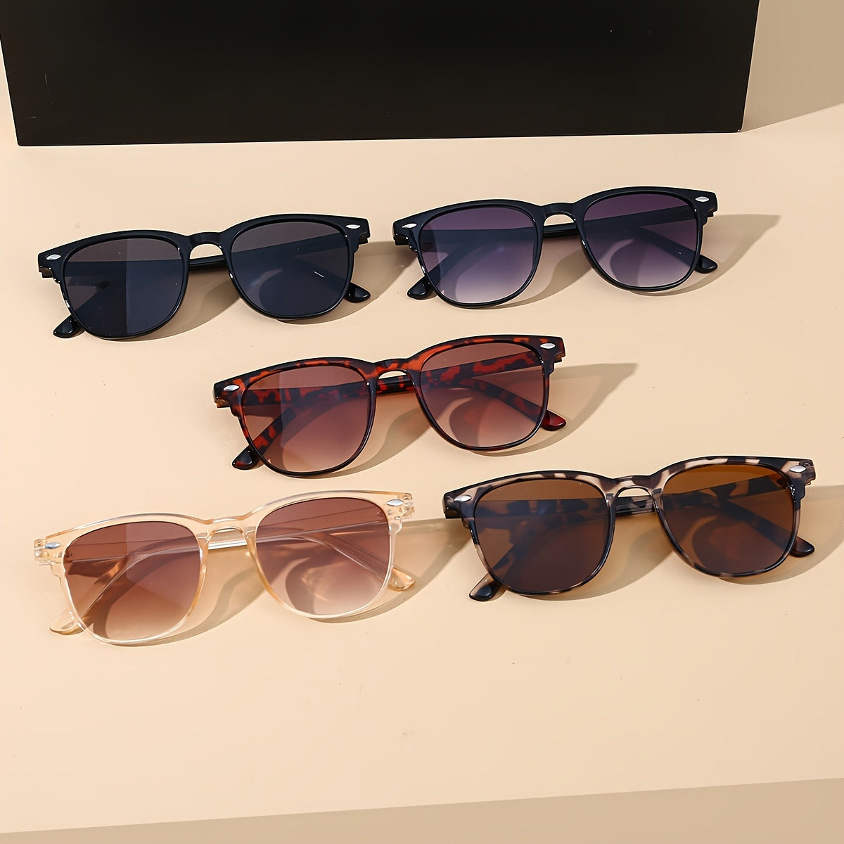 Set of 5 Unisex Polarized Round Glasses with Polycarbonate Lenses for Fishing and Outdoor Activities