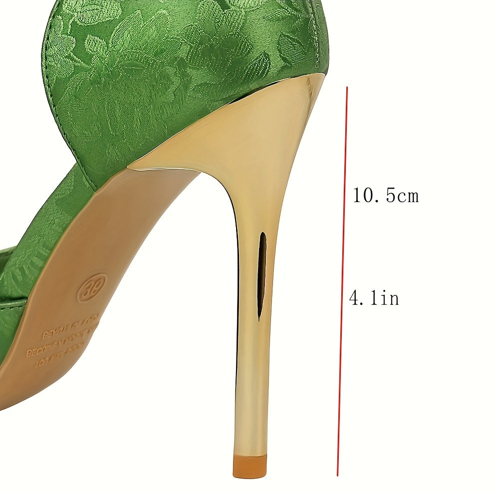 Women's Satin Heeled Shoes Euro-American Style Pointed Toe Shallow Mouth Size