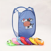 Cesto de ropa bohemio plegable con diseño de dibujos animados para ropa y almacenamiento