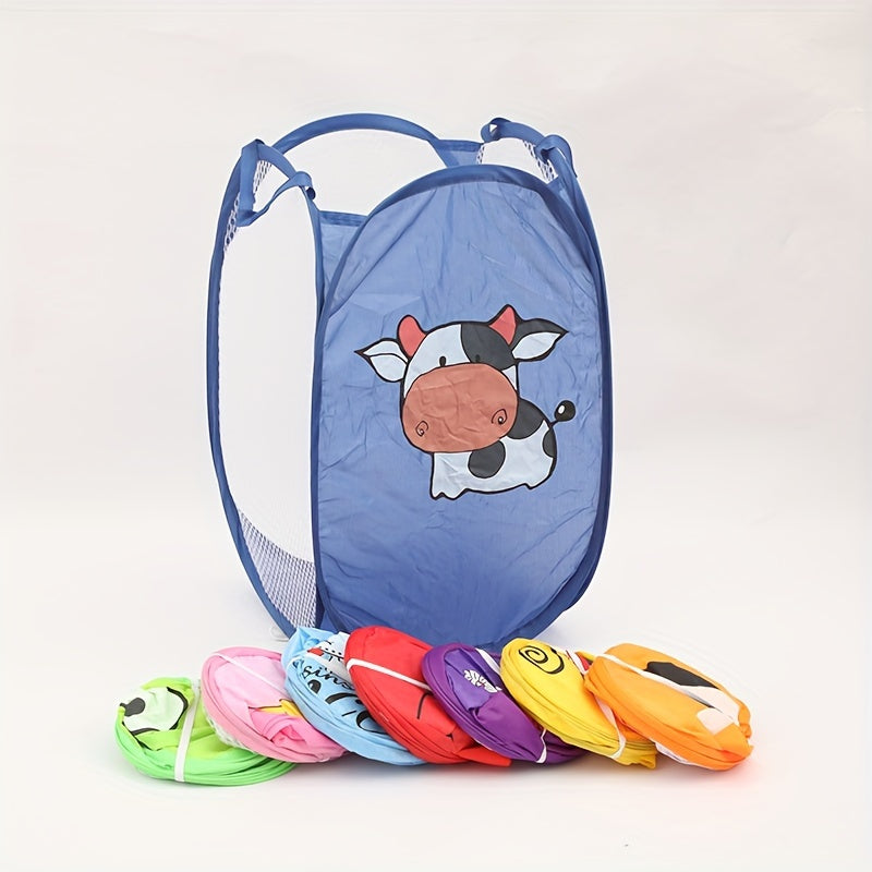 Foldable Bohemian Laundry Hamper with Cartoon Design for Clothes and Storage