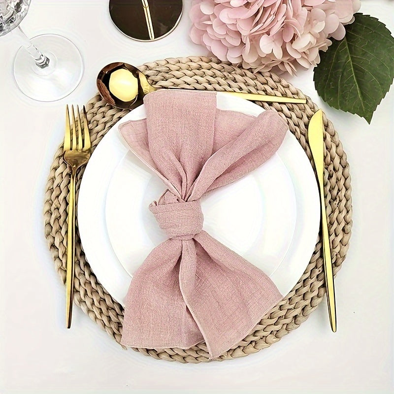 12-to'plam paxta salfetkalar kvadrat tikanli mato qayta ishlatiladigan bir rangli kechki ovqat to'y Rojdestvo