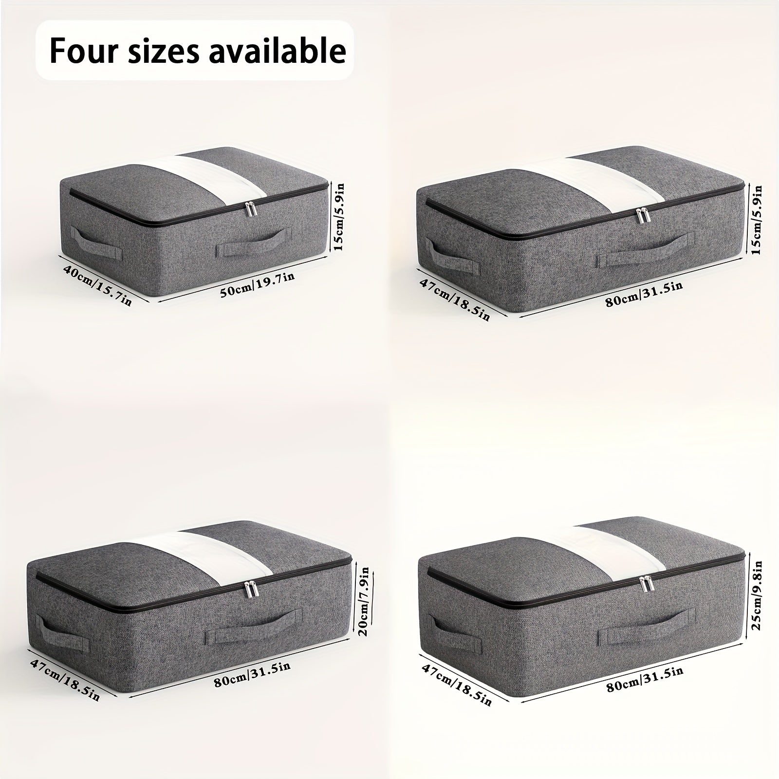 Сумка для хранения под кроватью с прозрачным окном, ручкой и большим объемом для хранения одежды, одеял и пледов.