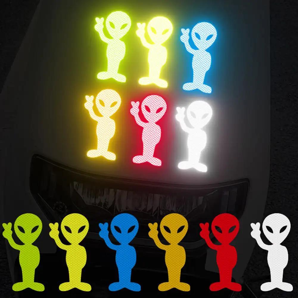 Adhesivo reflectante de señal de paz alienígena para coches y motos PVC 15cm