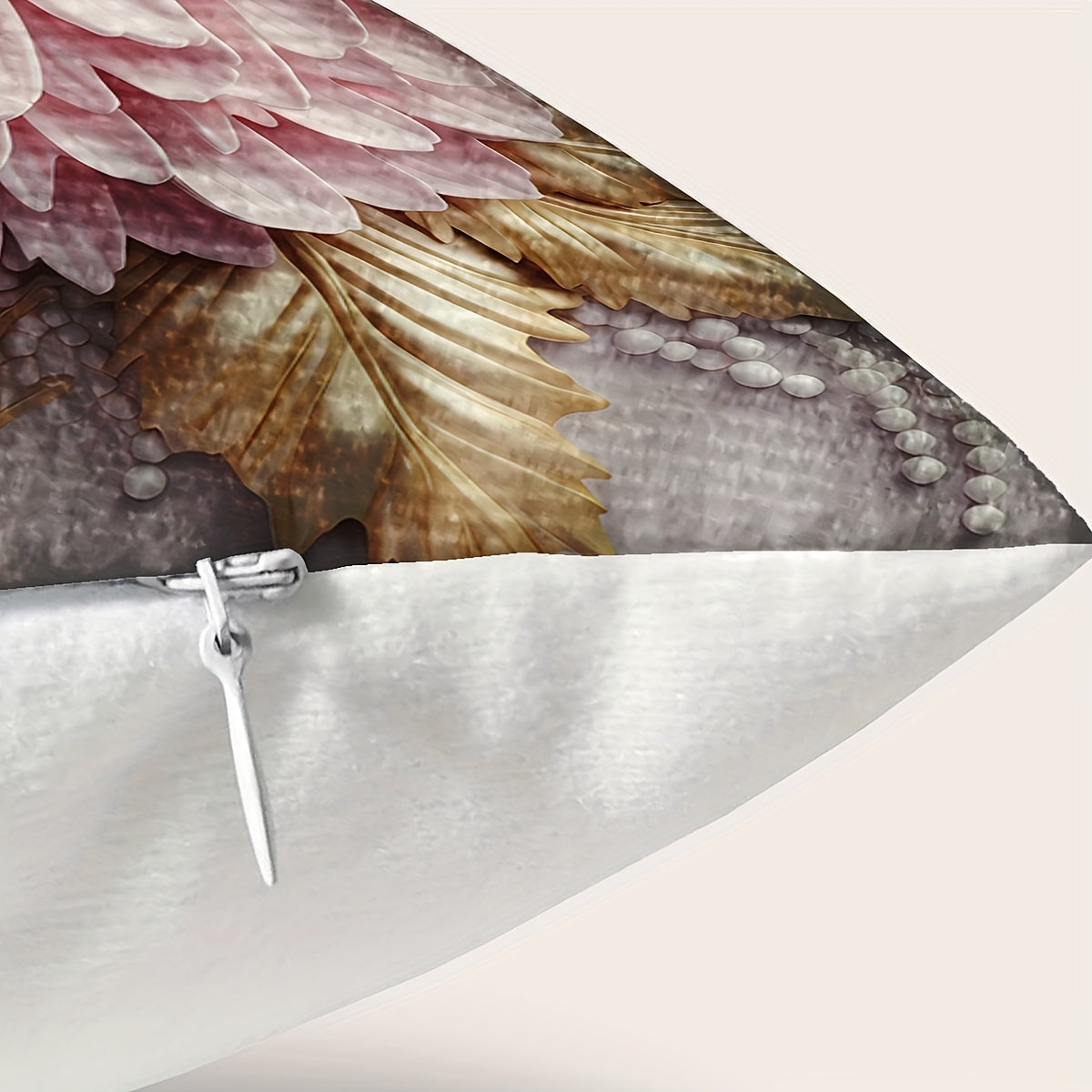 3D Floral Pattern Cushion Cover 17.7x17.7 Inches with Invisible Zipper for Home Decor