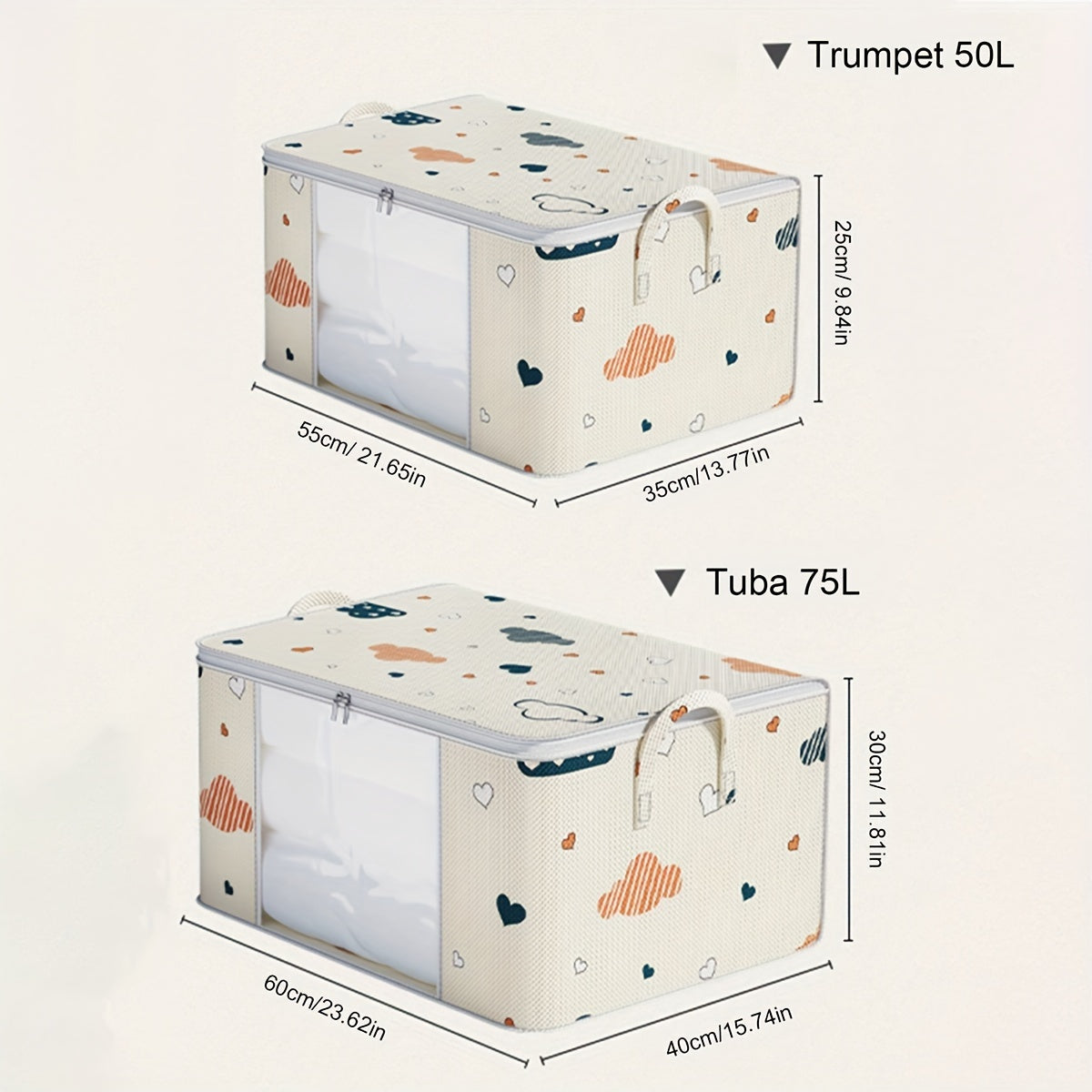 Multi-Functional Non-Woven Fabric Storage Bag with Clear Window for Home Organization