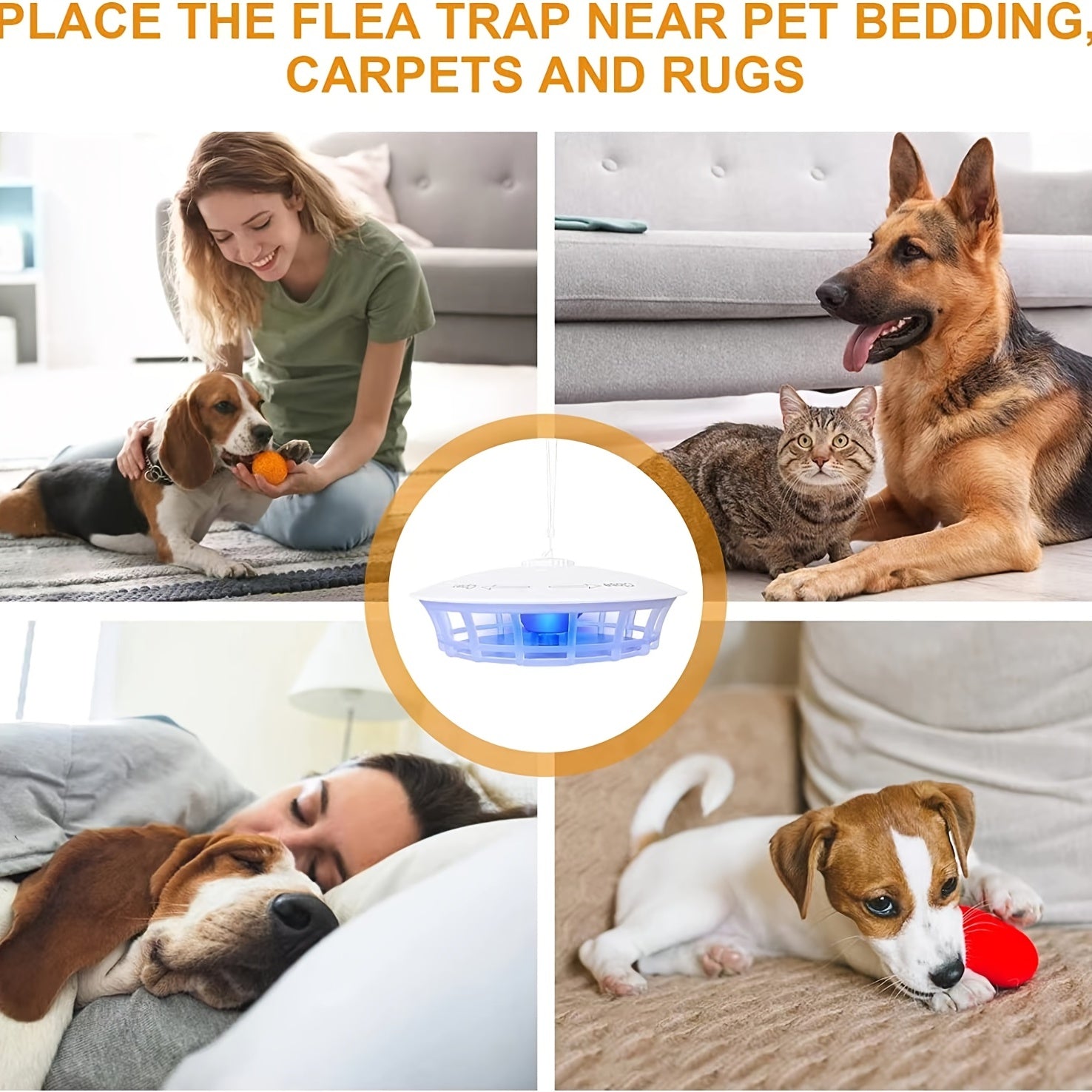 Indoor Flea Trap ABS Material USB Powered Pest Control Light