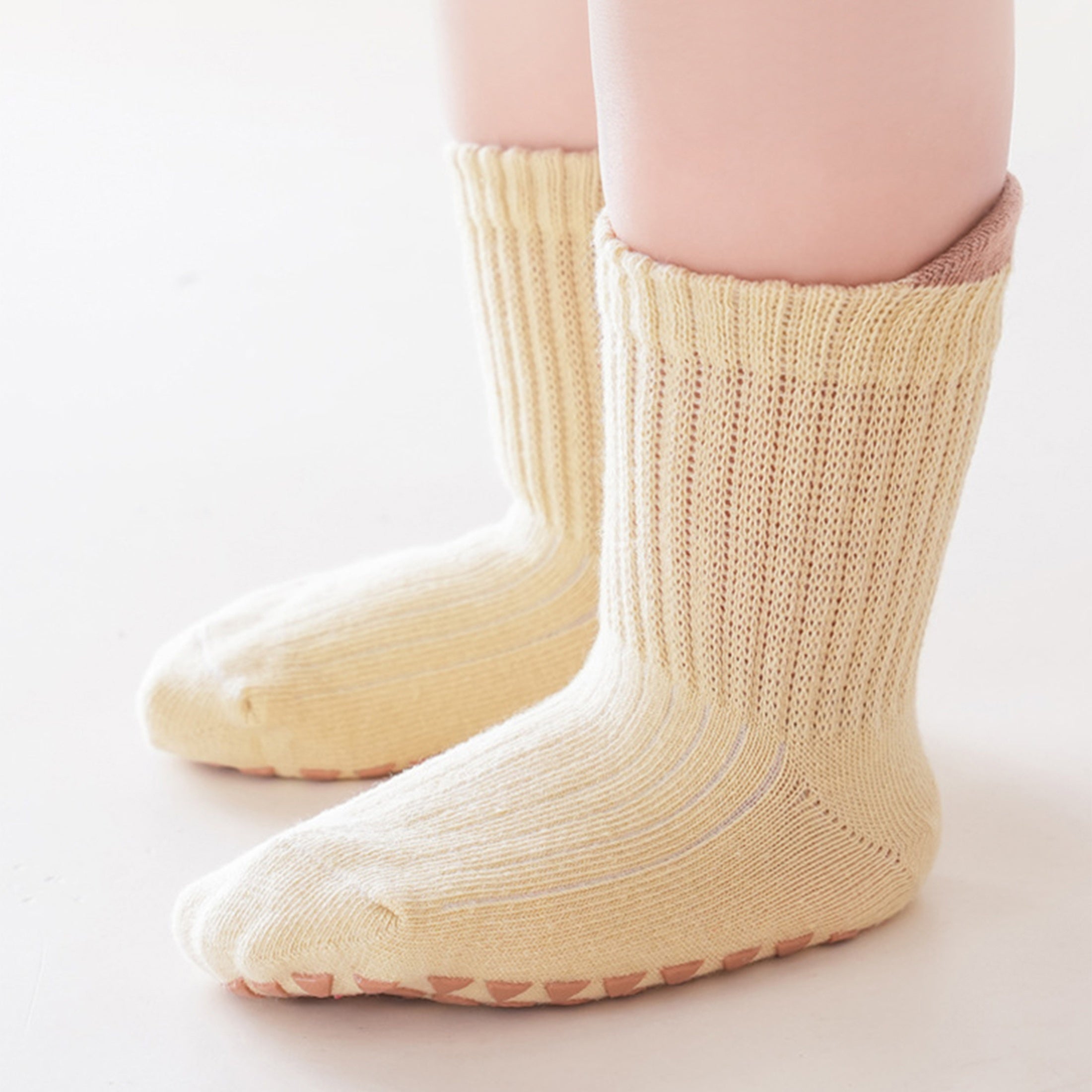 Calcetines infantiles hasta la rodilla, 6 pares, antideslizantes, con suela suave para niños y niñas