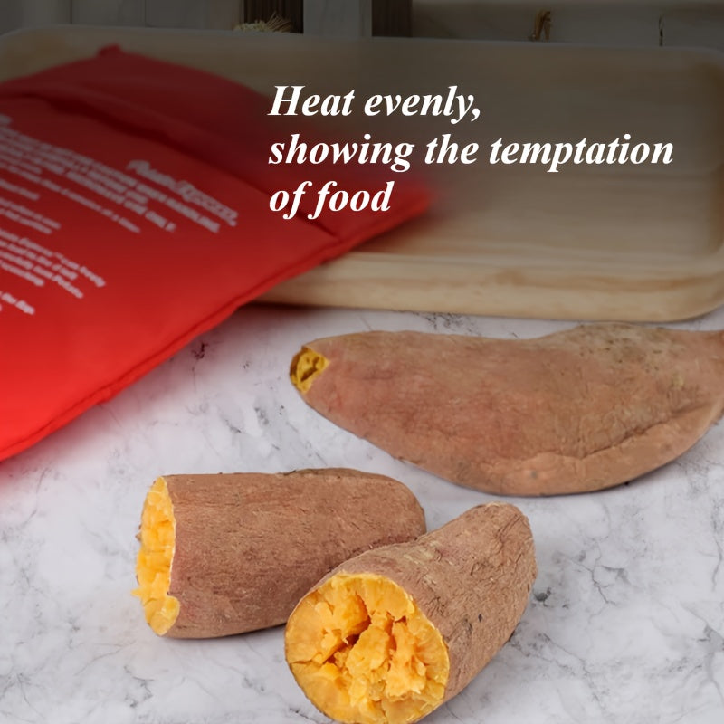 Microwave Potato Cooker Bag 1pc for fast easy baking of potatoes red polyester