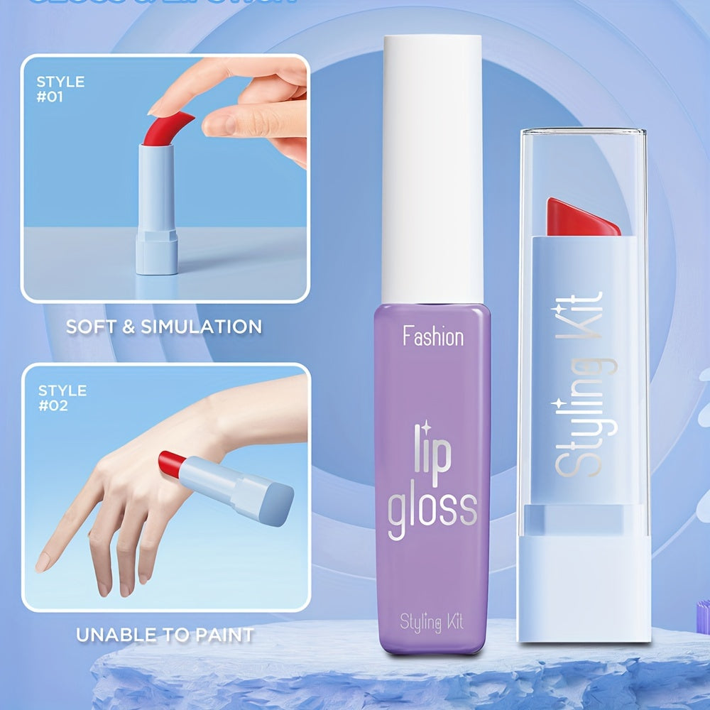 Children's Pretend Makeup Set 10pcs with Mirror Eye Shadow Lipstick for Girls