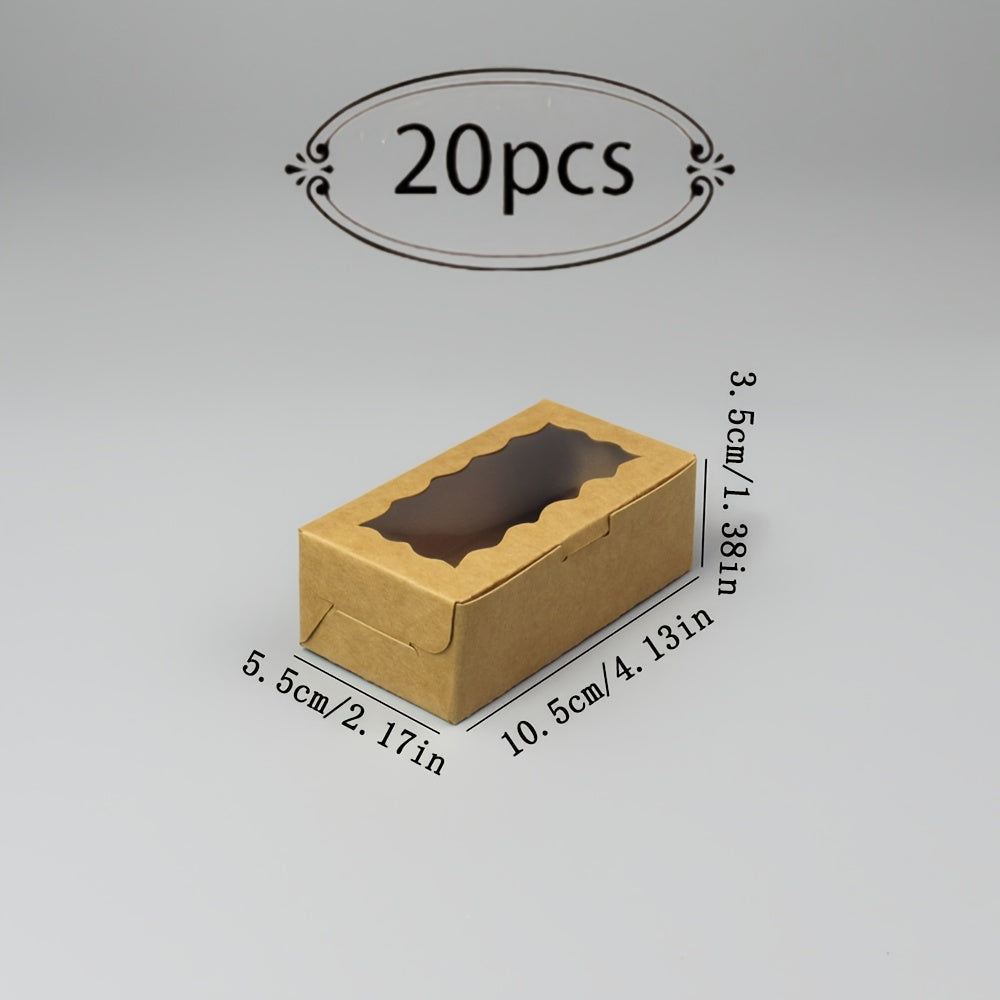 Set of 20 Clear Window Bakery Boxes for Cookies Cupcakes Bread Takeaway