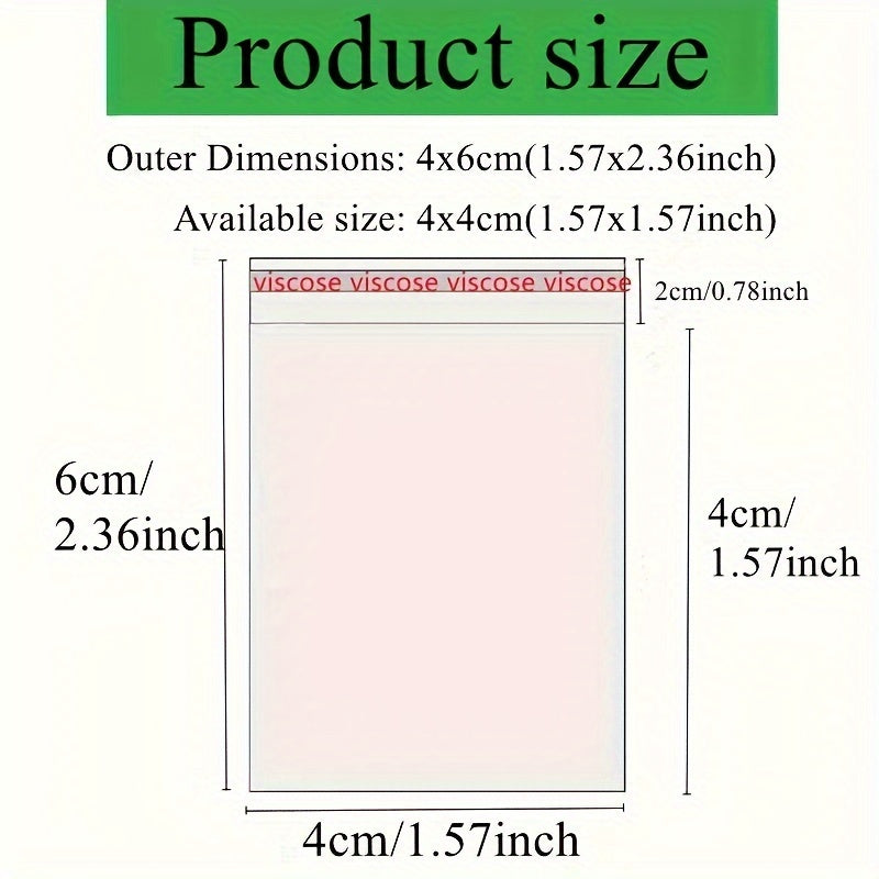 O'z-o'zidan yopishqoq shaffof sellofan sumka muhrlangan zargarlik yoki shirinlik sovg'asi uchun.