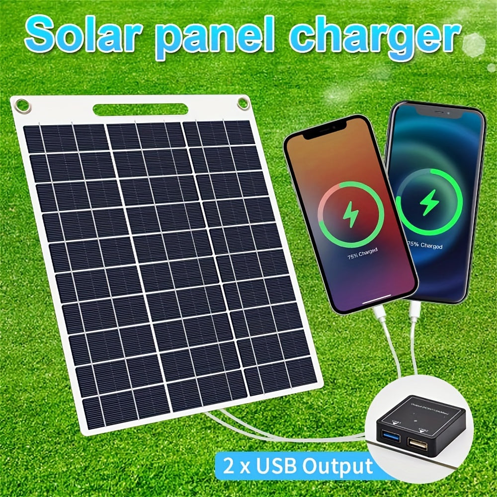 Dual USB Solar Charger for Camping and Home Use