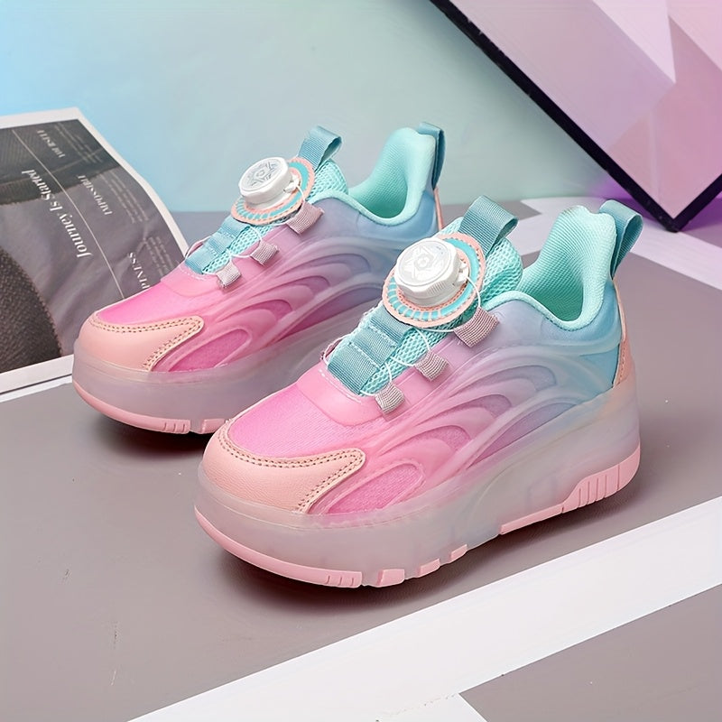 Розовые и синие роликовые коньки для детей, дышащие, легкие, прочные, всесезонные, для уличных видов спорта