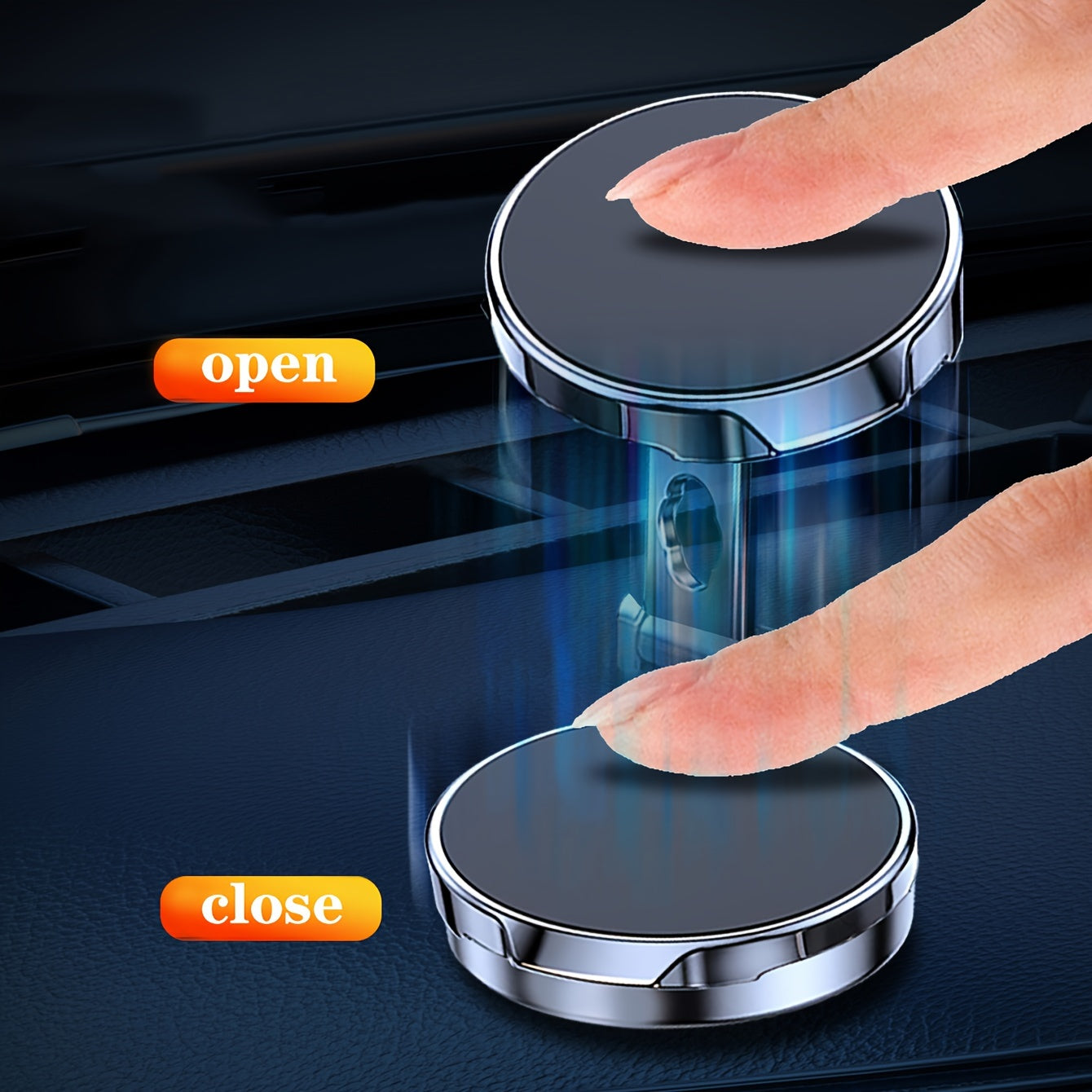 Magnit telefon uchun tutqich, avtomobil uchun o‘rnatish, zink alloy, 360° aylantirish, bukiladigan