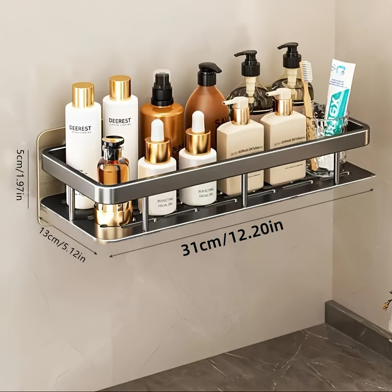 Rustproof Metal Shower Caddy Holds Two Bottles No Drilling Bathroom Organizer