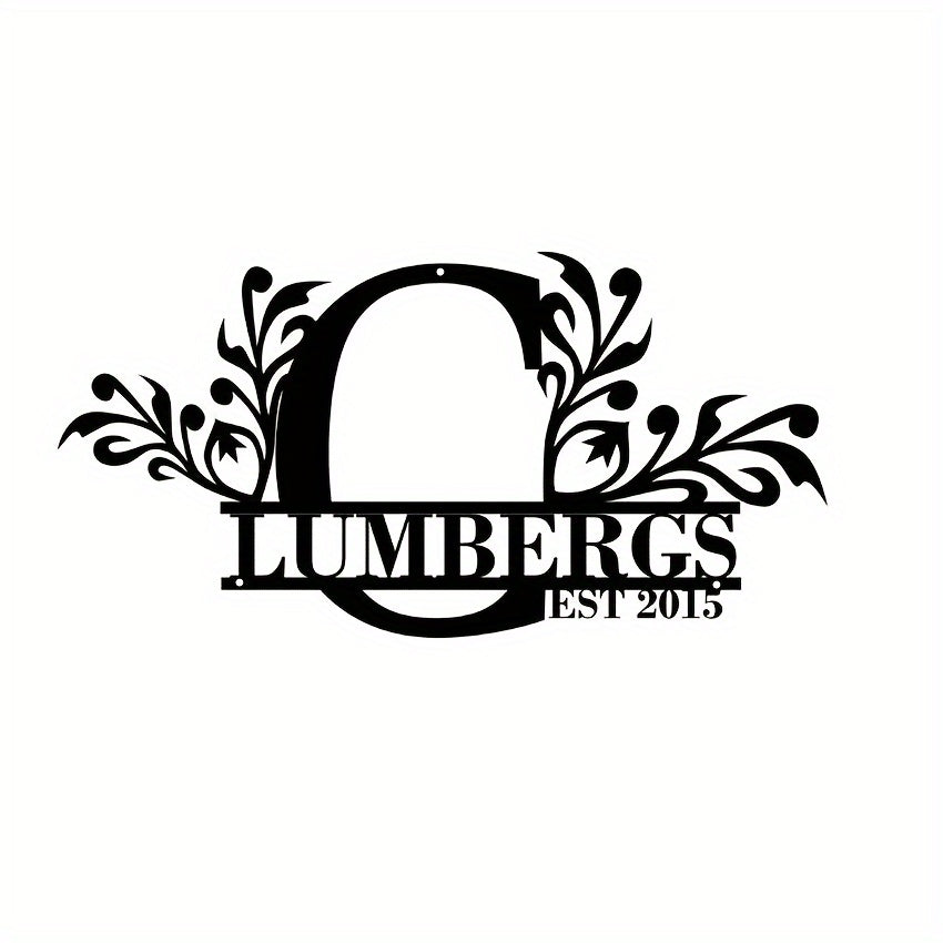 Personalized Metal Family Name Sign Custom Last Name and Date Outdoor Door Hanger