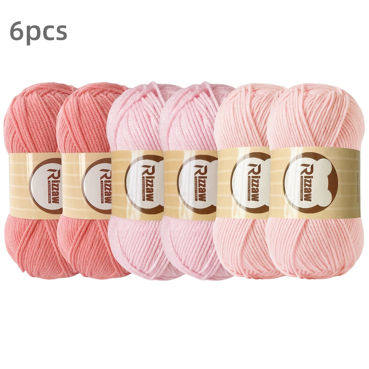 Six Soft Acrylic Yarn Bundles for Crochet and Knitting Valentine's Day Gifts