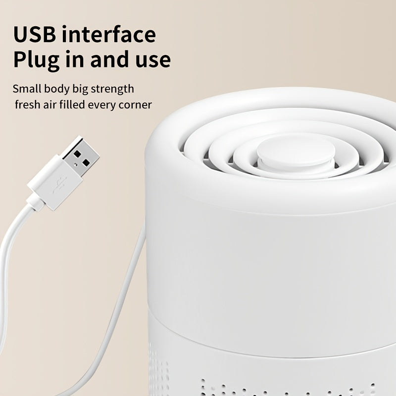 Portable USB Air Purifier with Strong Suction Odor Absorption Quiet Operation No Battery