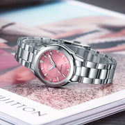 Women's Quartz Watch Stainless Steel Band Round Zinc Alloy Case Business Casual Gift