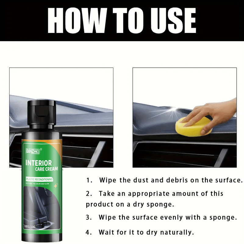 Restaurador de interiores de coche para plástico y cuero 150g Cera protectora para tablero