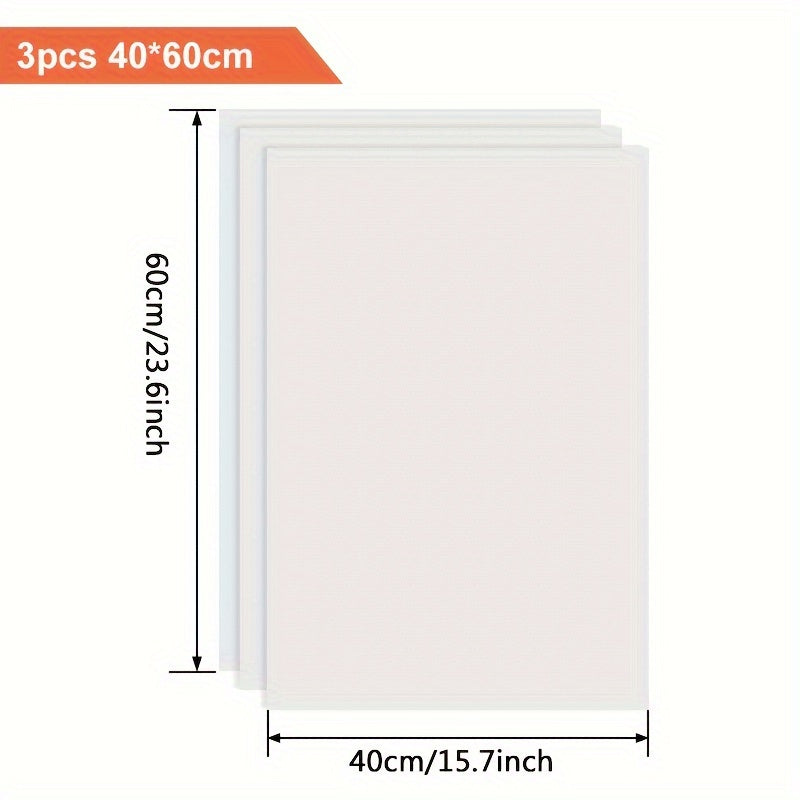 Set of 3 PTFE Non-Stick Heat Transfer and Cooking Mats for Grilling and Ironing