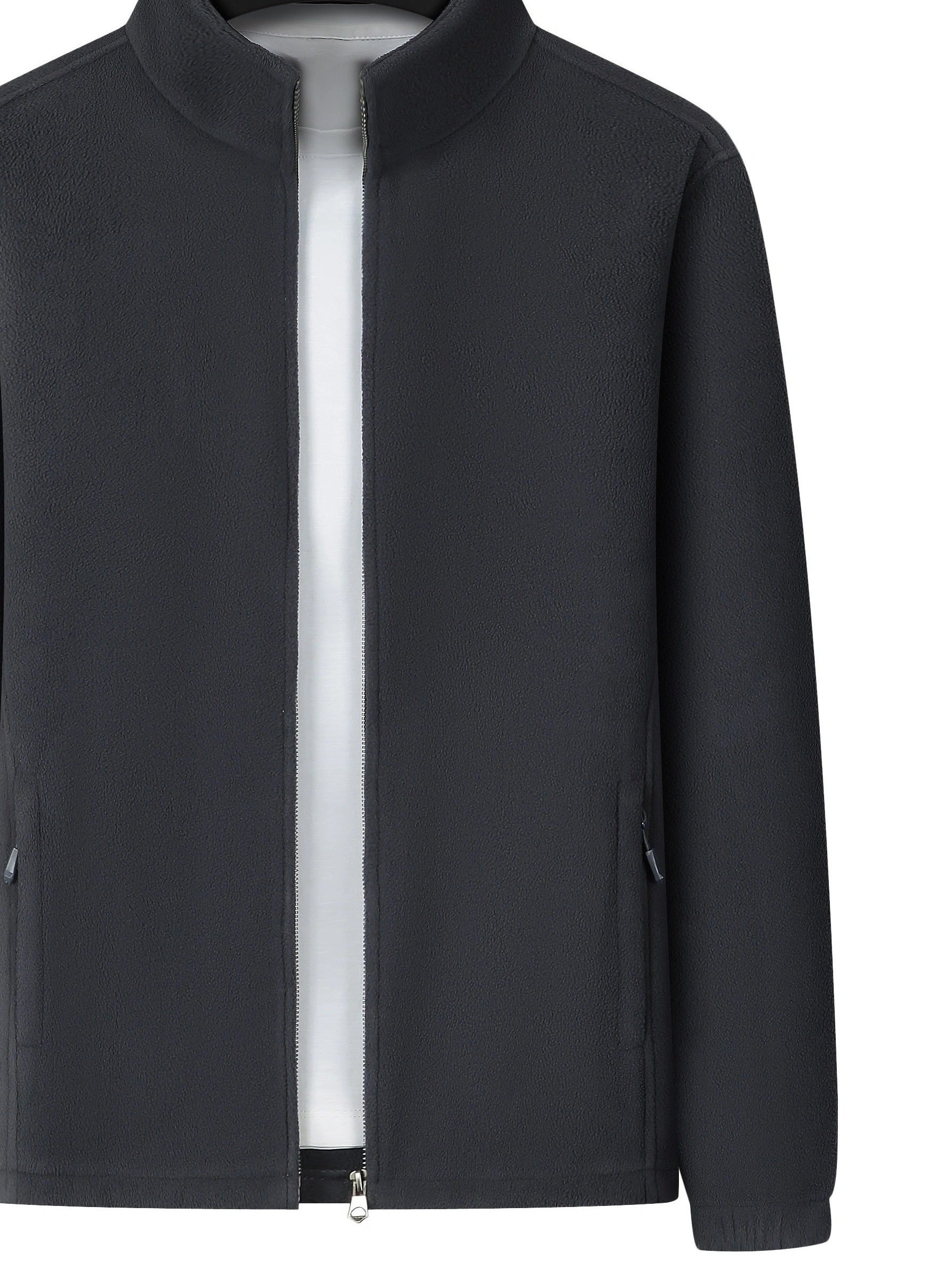 Men's Polar Fleece Zip-Up Jacket for Fall Winter Outdoor Casual Hiking