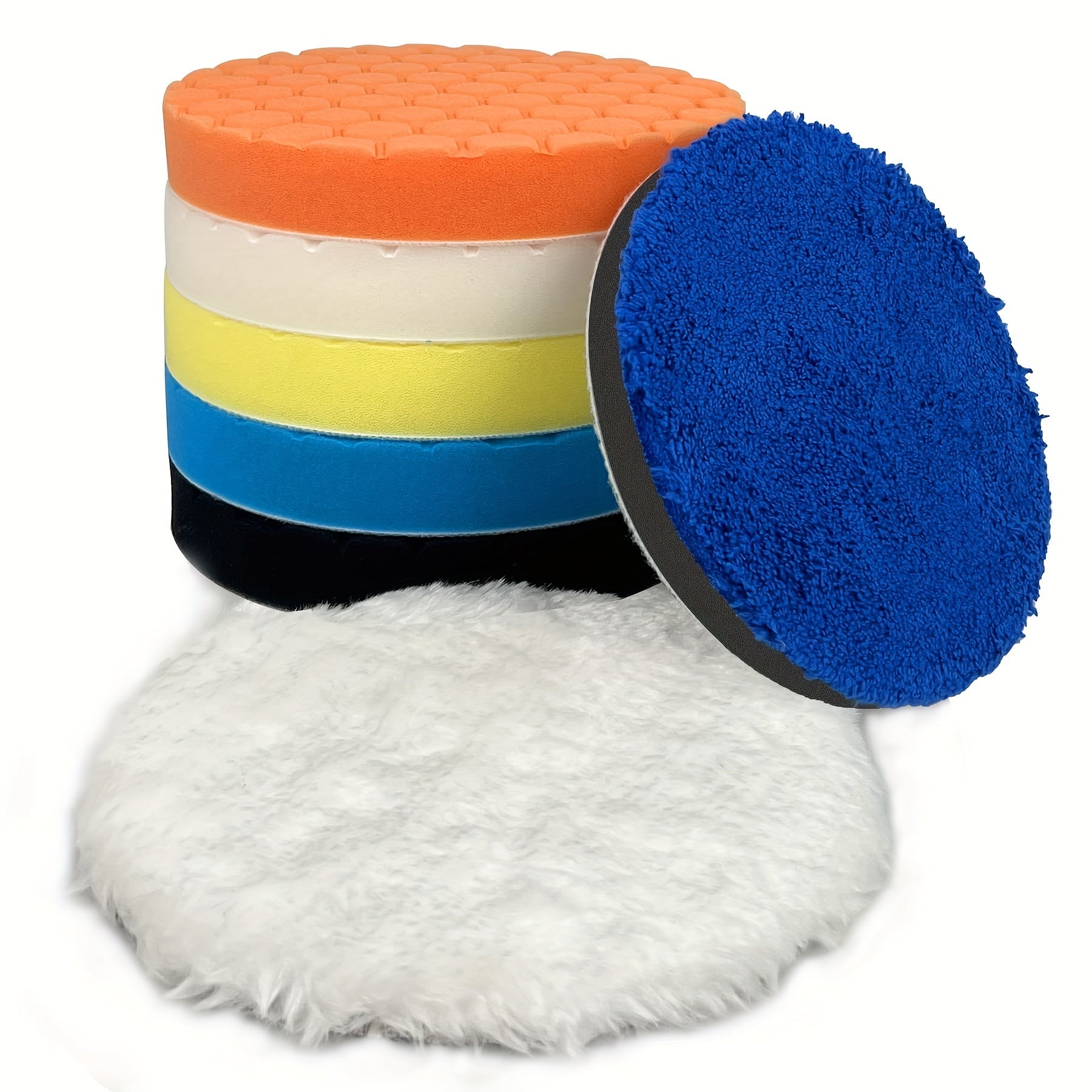 7pcs 6 Inch Buffing Polishing Pads Car Compound Sponge Kits for Waxing