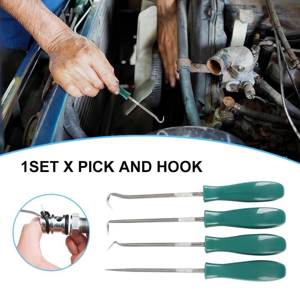 4-Pieces Insulated Pick and Hook Set Non-Slip Handle Automotive Repair Tools