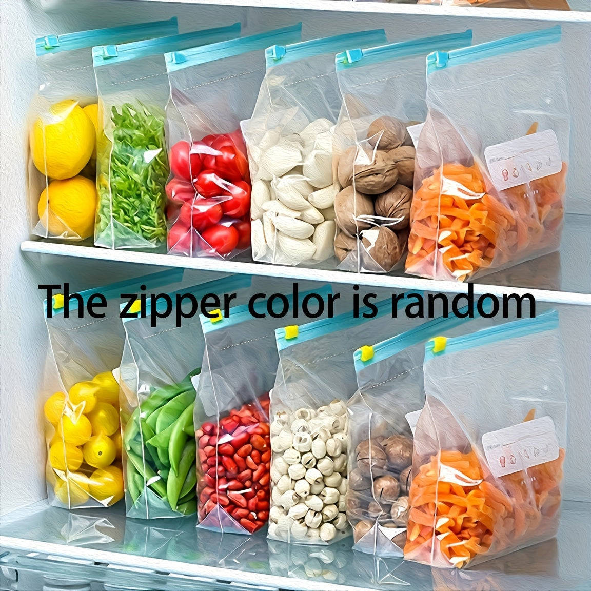 Set of 10 Reusable Food Storage Zipper Bags for Snacks and Dried Fruits