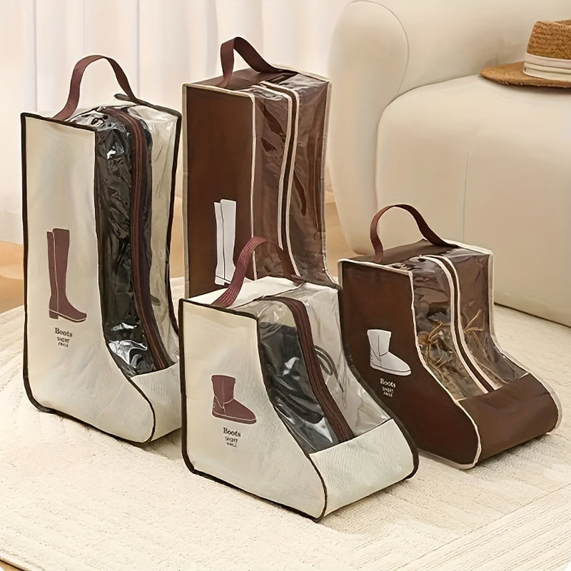 Shoe Storage Bag with Handles for Boots and Flats Dustproof Foldable Organizer