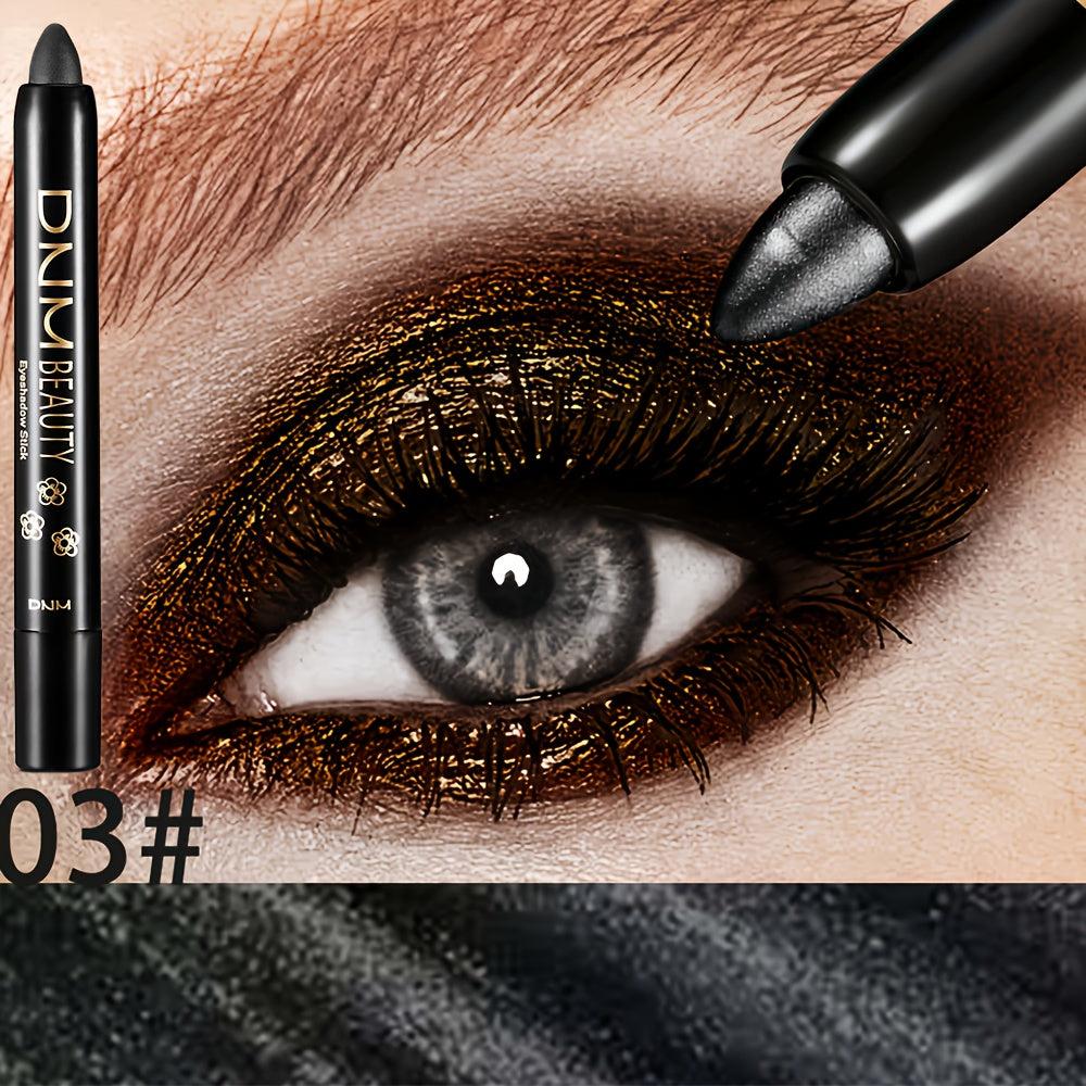 Women 15-Color Eyeshadow Stick Set Waterproof Glitter Shimmer Dual-Ended