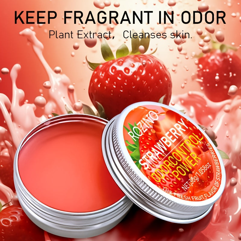 1 dona ROZINO Qulupnay hidli deodorant, 30g - Uzoq muddatli hidni nazorat qilish, uniseks tanaga mo'ljallangan stick.