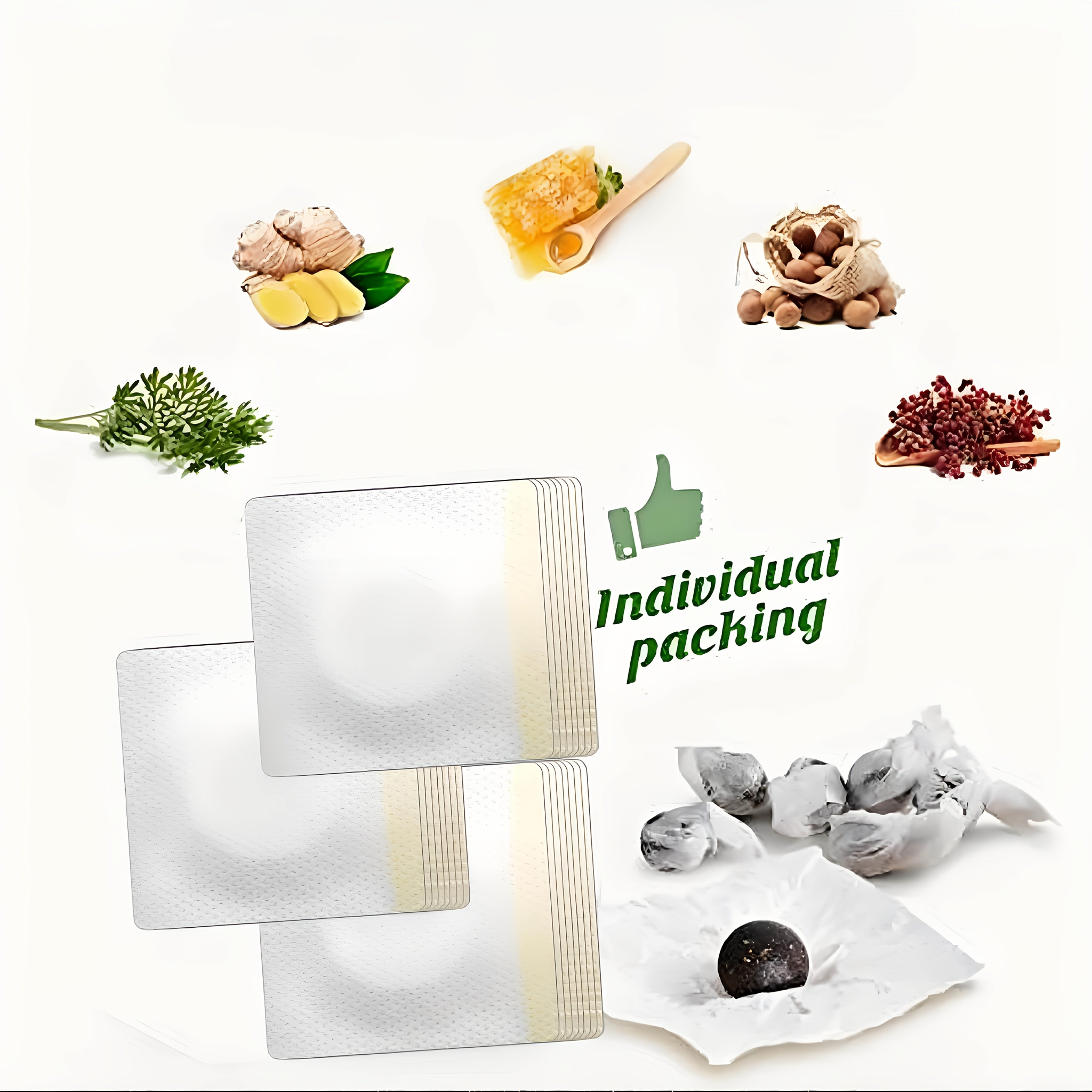 Unisex Natural Plant Extract Honey Belly Patches, Comfortable Safe 30/60pcs