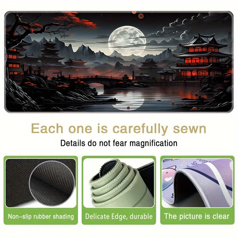 XL Japanese Fantasy Desk Mat Waterproof Non-Slip Large Gaming and Workstation Mouse Pad