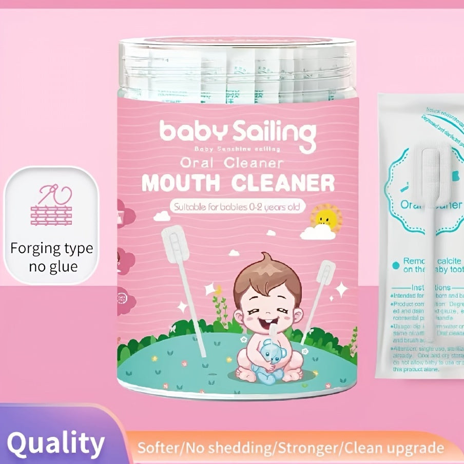 30-Pack Upgraded Tongue Cleaning Gauze for Kids Oral Care White Polyester