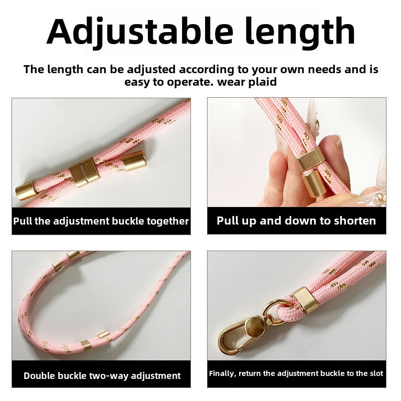 2025 New Year Phone Lanyard and Wrist Strap Set Polyester Anti-Lost Accessories for Valentine's Day and Daily Use