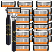 Men's Stainless Steel Safety Razor Set with Sharp Blades for Close Shave