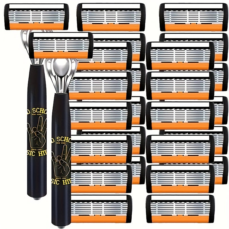 Men's Stainless Steel Safety Razor Set with Sharp Blades for Close Shave