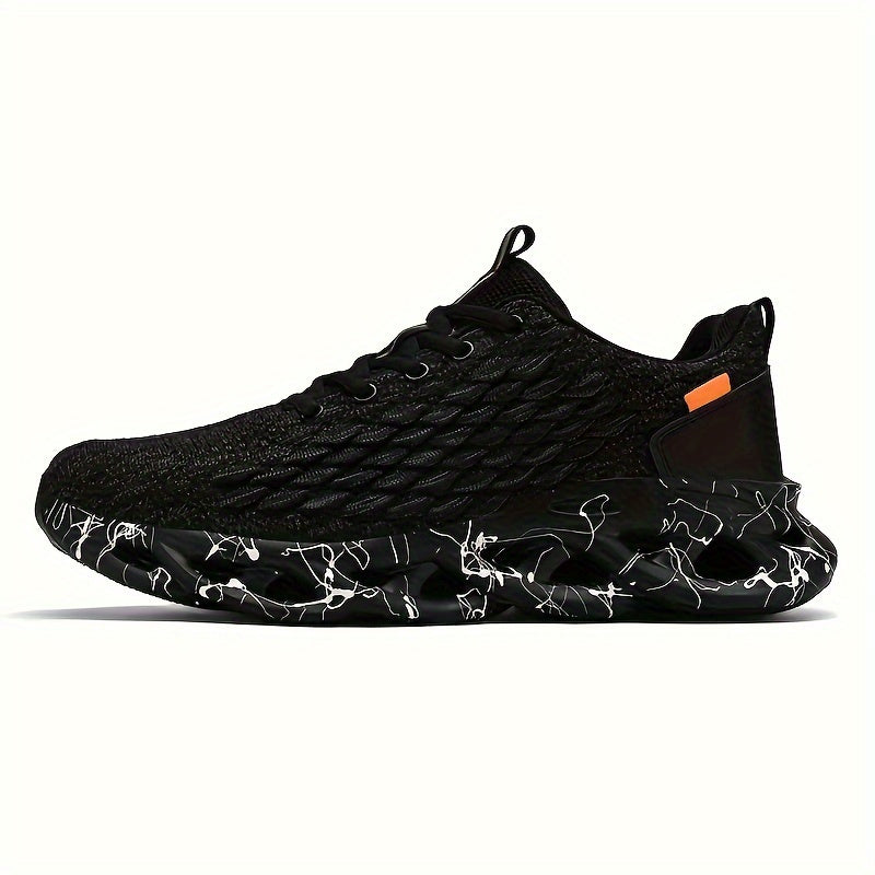 Men's Breathable Woven Knit Running Shoes Lightweight Casual Sneakers for Outdoor Activities