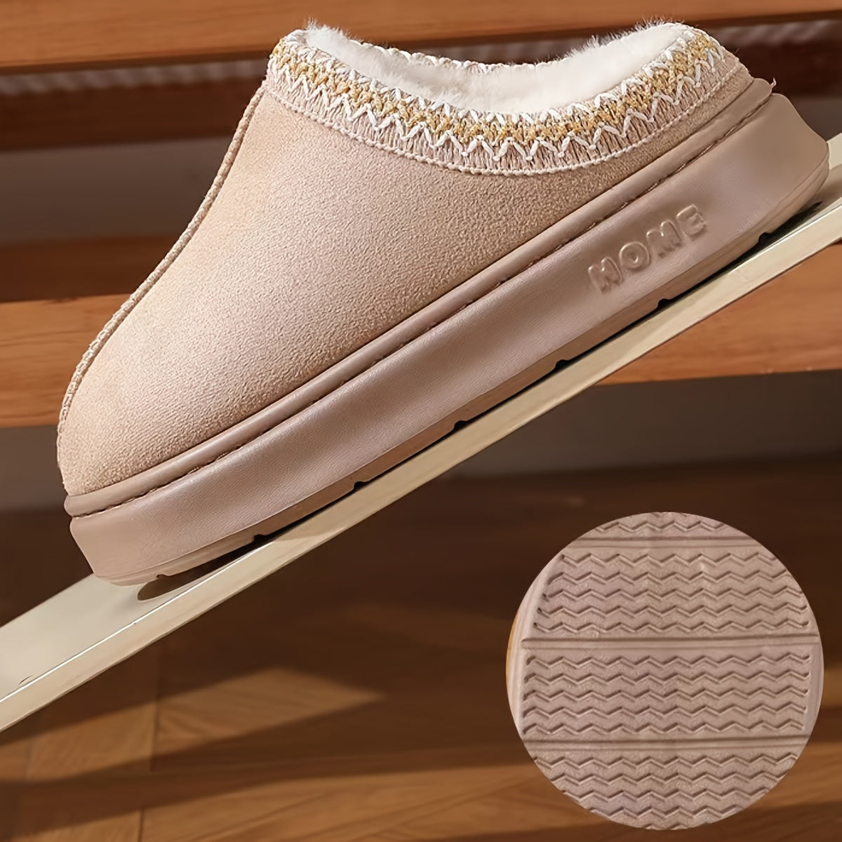 Winter Slip-On Slippers for Men and Women Cozy Fabric EVA Sole Machine Washable