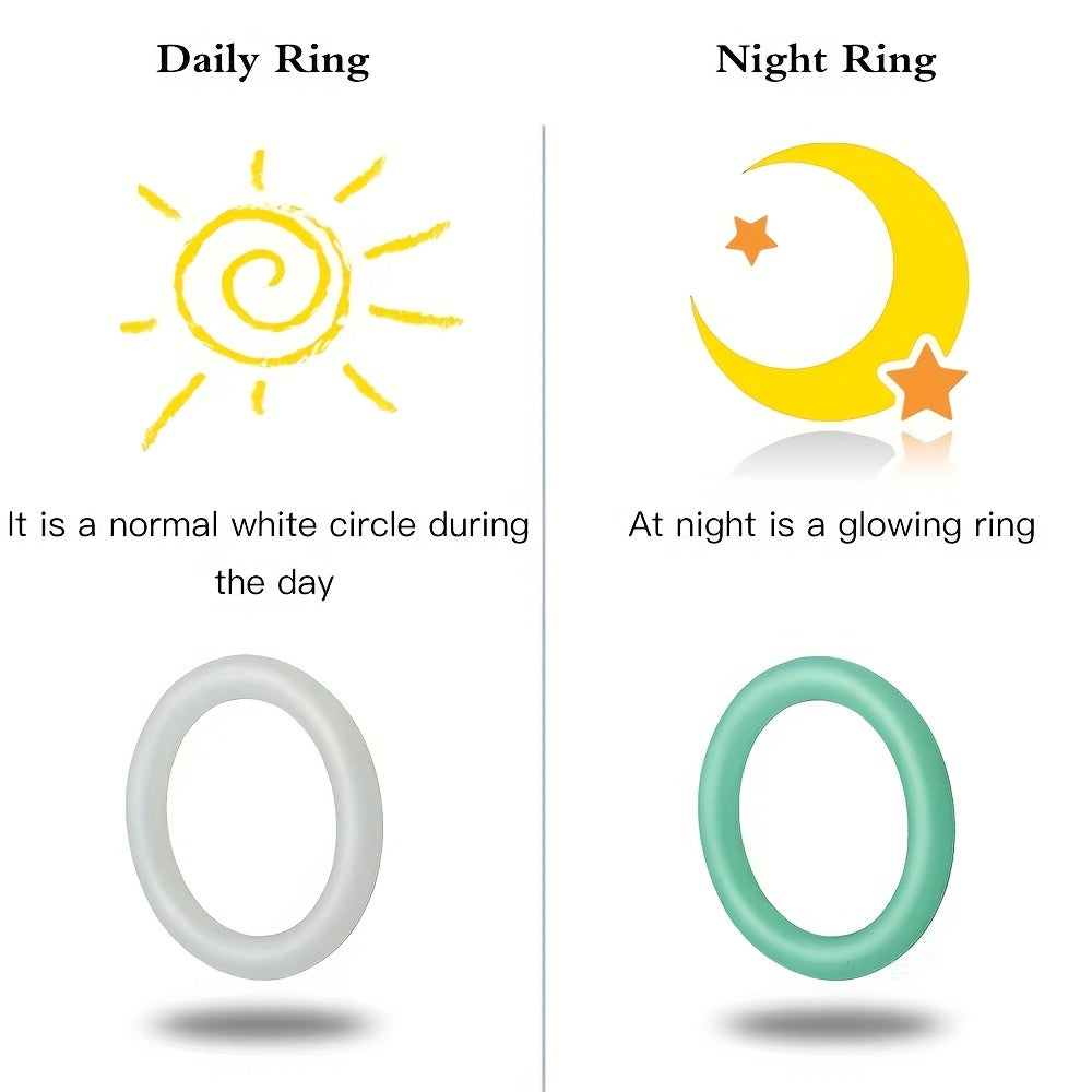 Men Silicone Luminous Penis Rings Set 3 Pcs Delayed Ejaculation Foreskin Obstruction