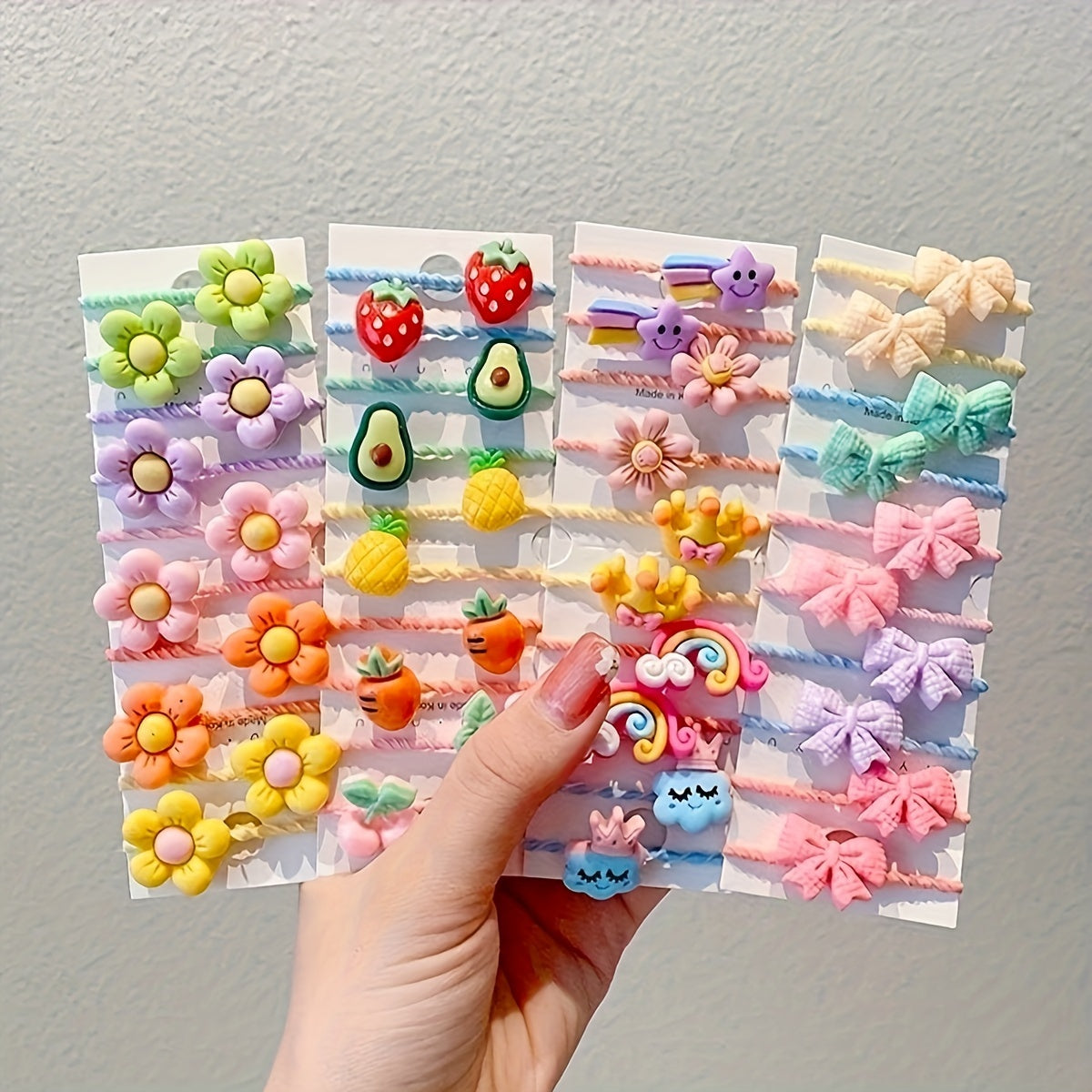 Набор ободков для девочек 40/50/60 штук, мультяшные животные, цветы, фрукты, украшения, праздничный подарок