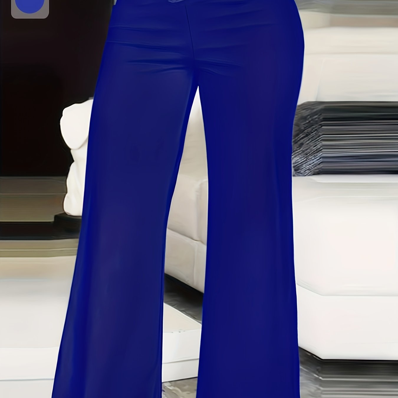 Pantalones anchos de talla grande para mujer con cintura alta, rayas, cinturilla elástica, aptos para lavadora