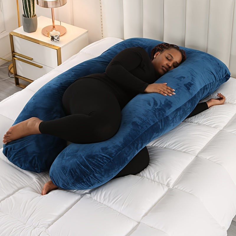 Almohada de embarazo y maternidad en forma de U para soporte y confort de cuerpo completo 69x130cm
