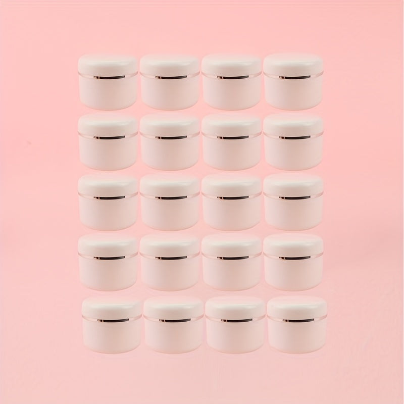 20ml White Plastic Cosmetic Jars Refillable Sample Containers for Skincare and Makeup