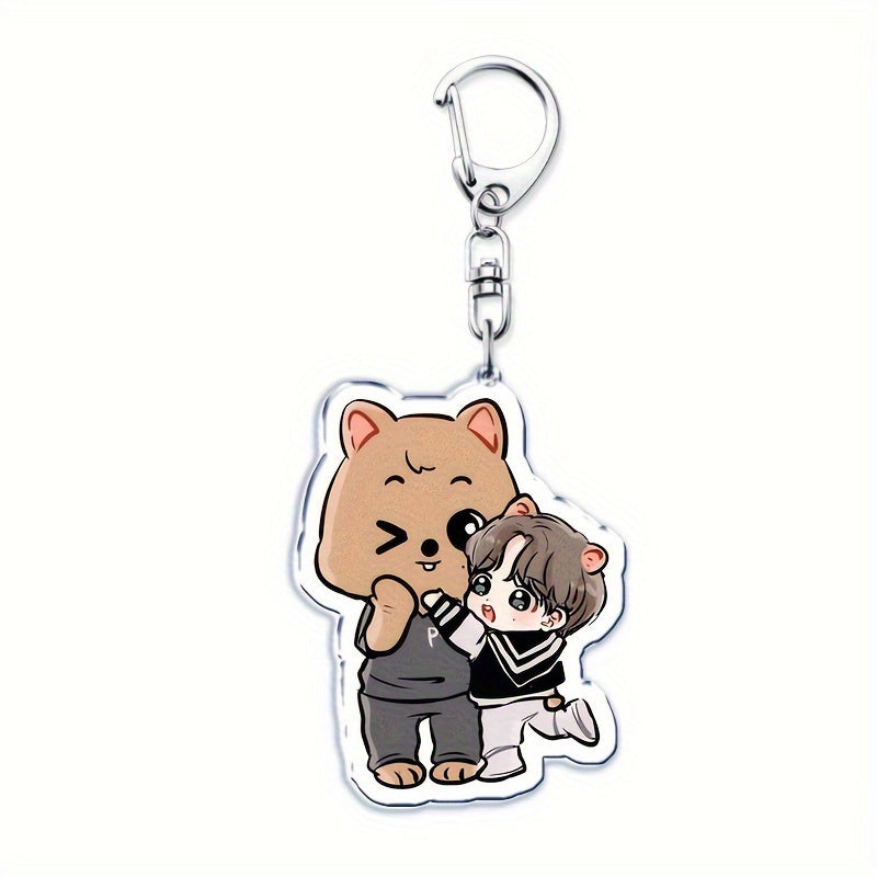 Acrylic Cartoon Animal Keychain Double-Sided Charm for Bags and Keys Gift for Fans