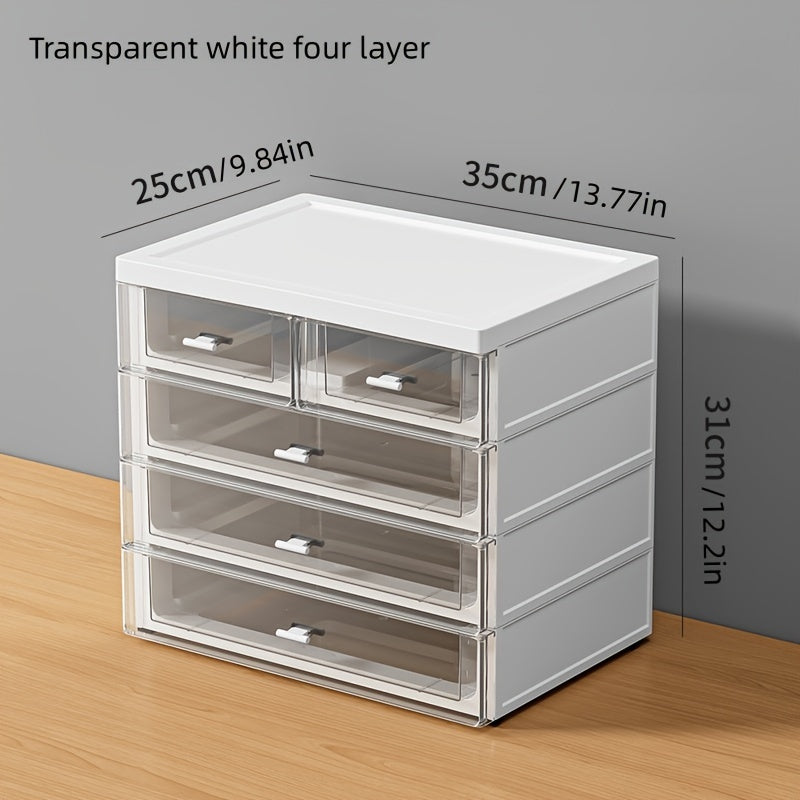Большой пластиковый органайзер для стола с ящиком для косметики, офисных принадлежностей и туалетных принадлежностей