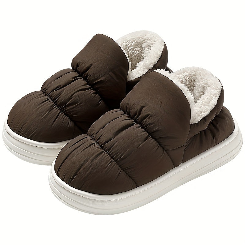 Women's Plush Lined Indoor Slippers Non-slip Cozy Warm Shoes