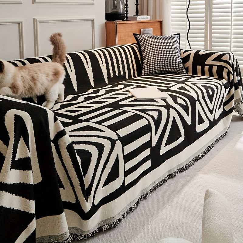 Boho Style Sofa Cover for Living Room Anti-Scratch Non-Slip Protector